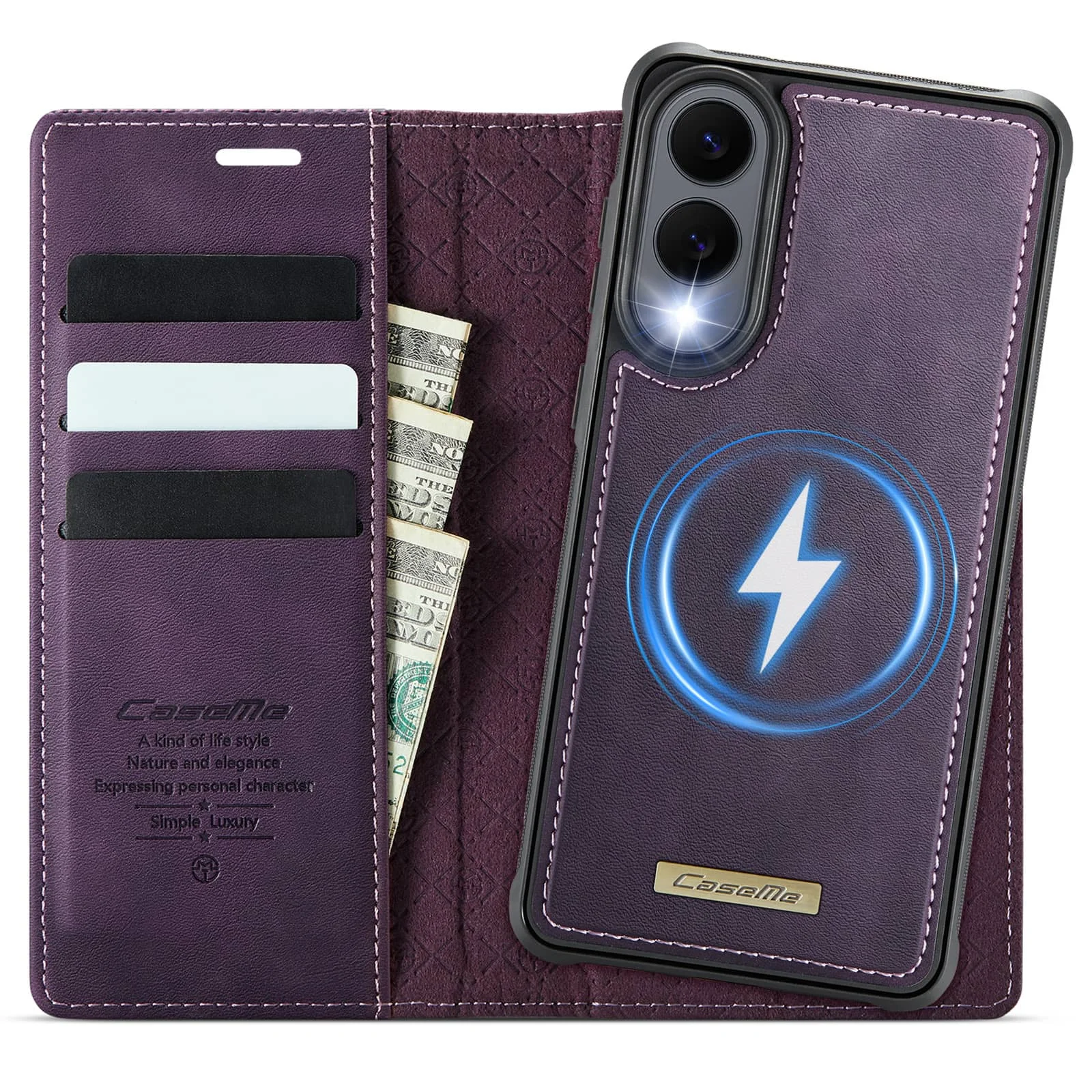 

Для Samsung Galaxy S25 S24 S23 S22 S21 S20 Ультра съемный чехол-кошелек, совместимый с Magsafe, откидная крышка из искусственной кожи 2-в-1