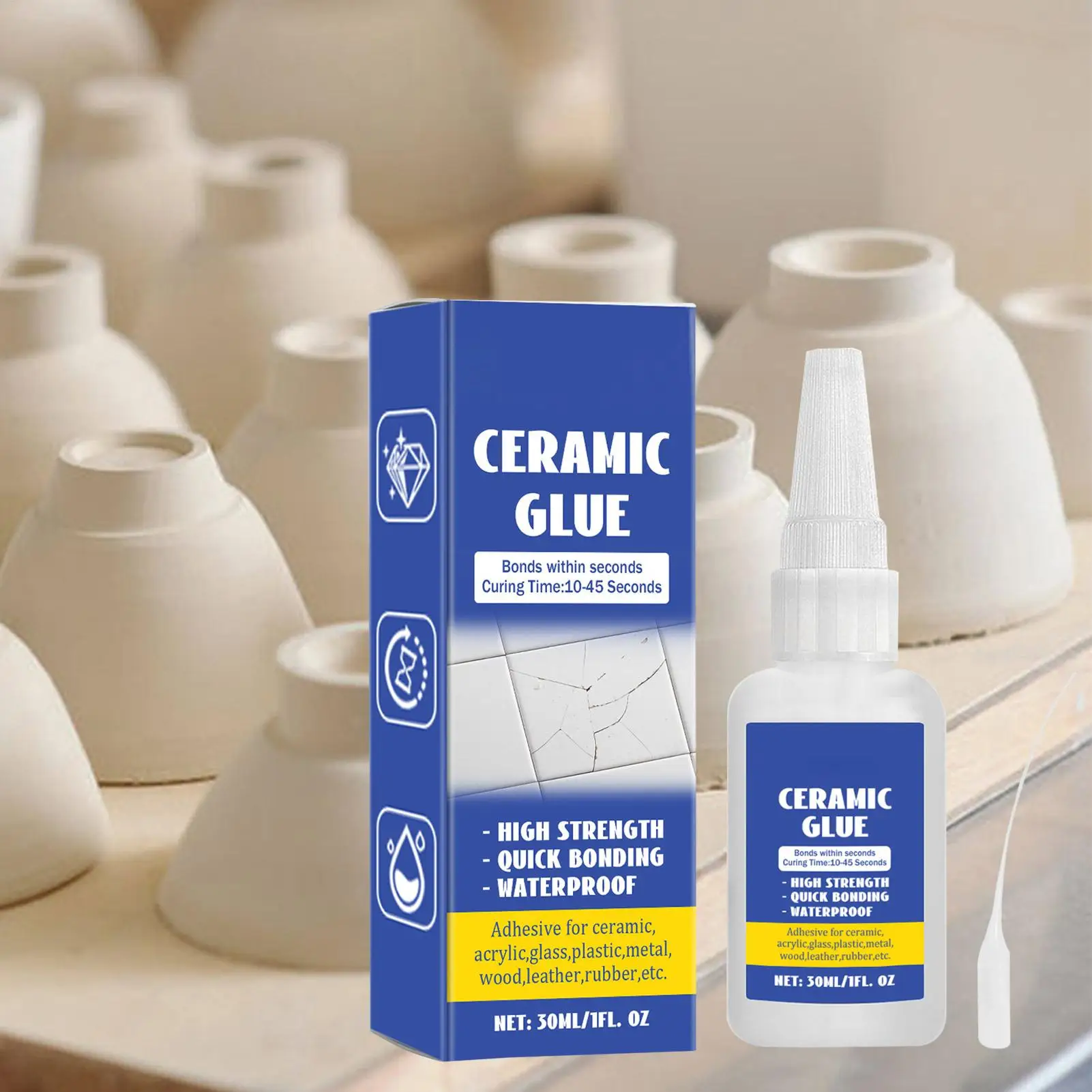 Ceramic Glue for Pottery Ceramic Glue Pottery Glue Waterproof 30ml Glass Glue DIY Crafts Strong Adhesive Clear Glue for Pottery