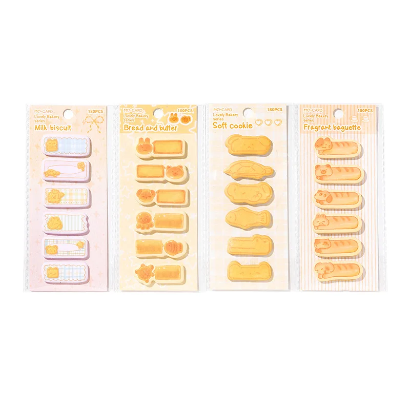 

Cute Bakery Series Index Sticky Notes Irregular Shape Cartoon Writable Label Tabs kawaii stationery memo pad