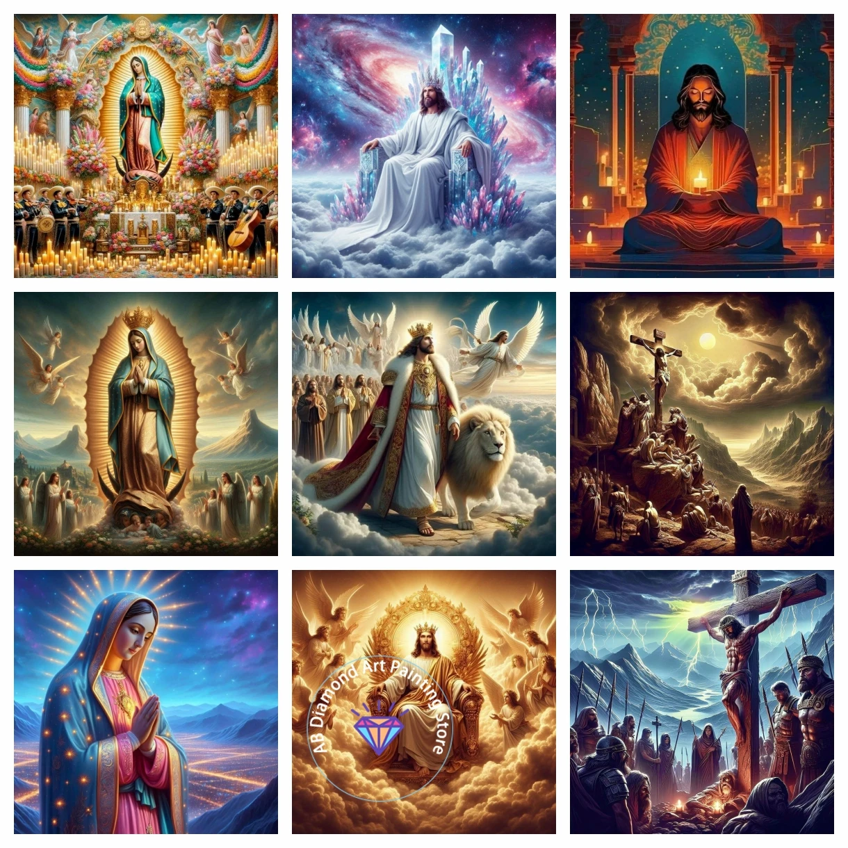 

Christian Jesus Virgin Mary 5D DIY AB Diamond Painting Kit Diamond Embroidery Cross Stitch Handmade Art Gift Crafts Home Decor