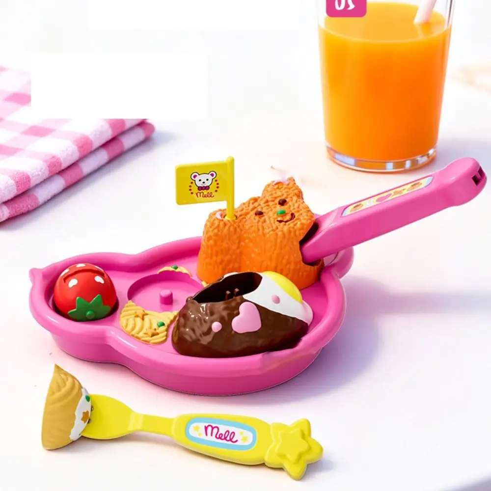 6pcs/set Little BearShape Pudding Feeding Set Pretend Play Simulation Model Lunch Box Pudding Early Education Kawaii Play House