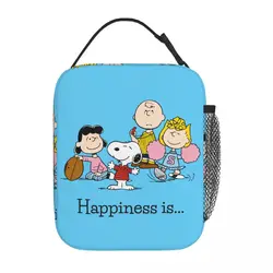 Borsa termica per il pranzo alle arachidi Snoopy e Charlie Brown Merch Cute Cartoon Comic Lunch Food Bag Cooler Thermal Bento Box per Picnic