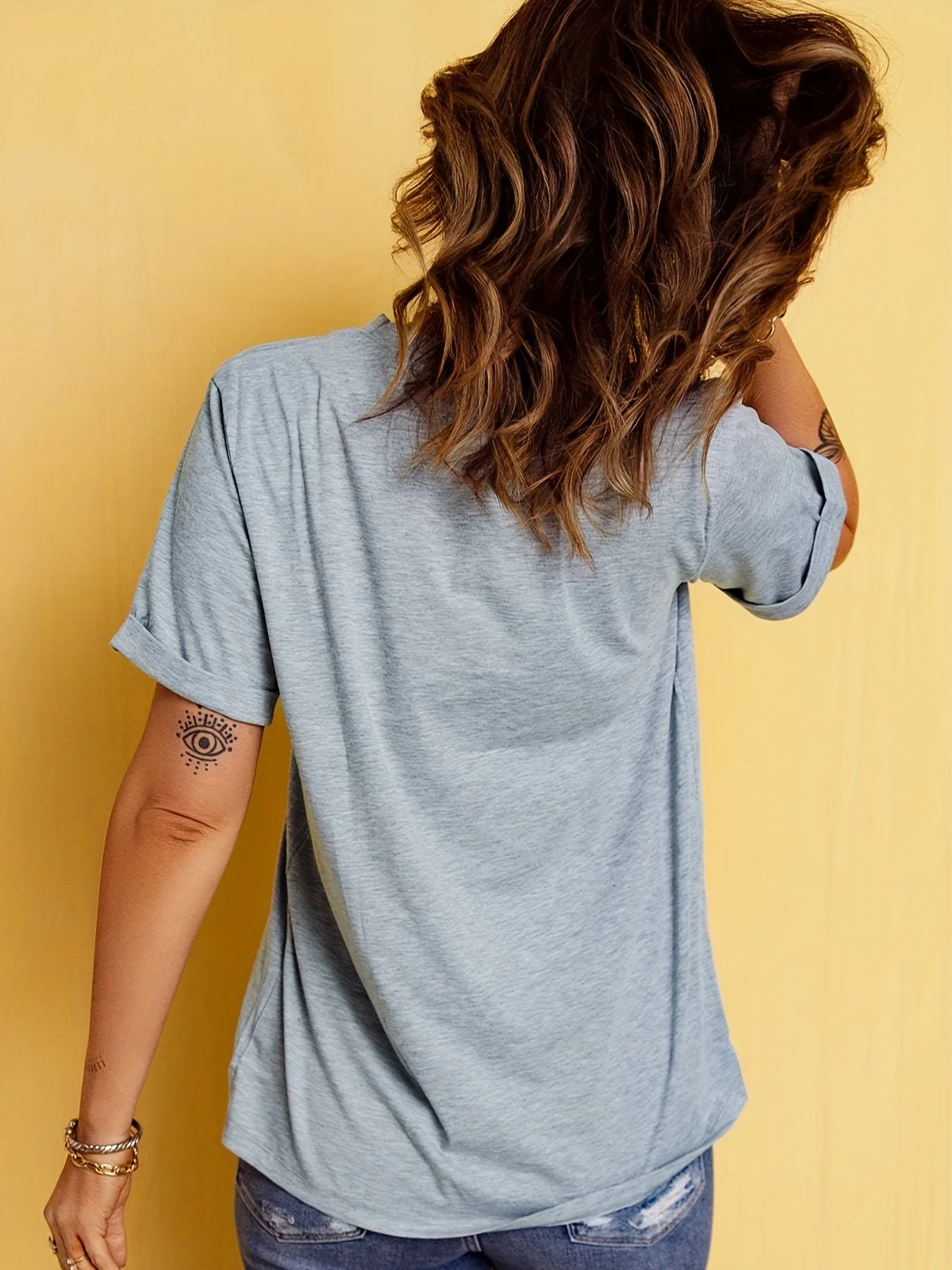 Paris Print Crew Neck T-shirt, Casual Short Sleeve T-shirt For Spring & Summer, Women's Clothing image 4