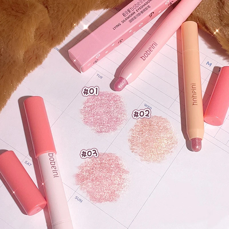 ダイヤモンドグリッターカイコ鉛筆ナチュラル光沢のあるマット防水アイシャドウ真珠光沢のある明るく目メイク化粧品女性のための