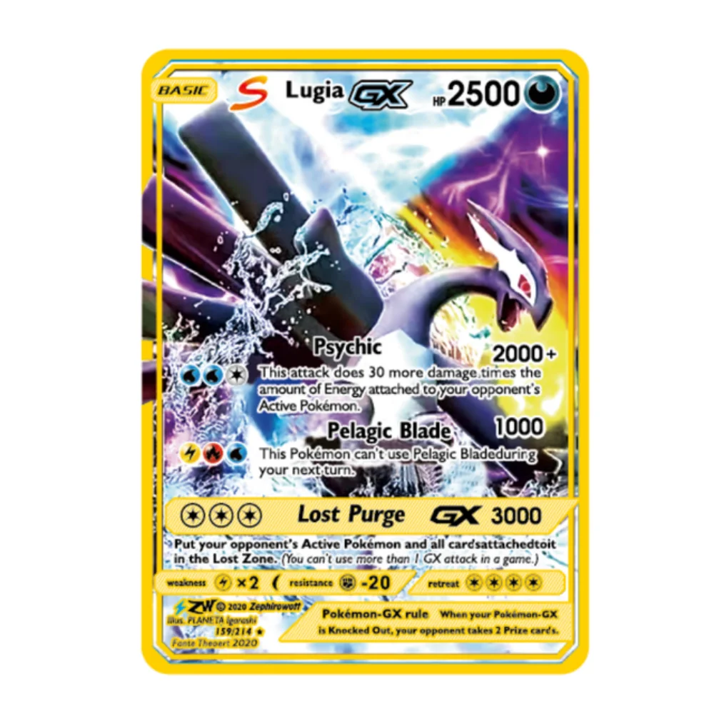 Arceus Vmax Pocket Monster Metal Kachu Spray Dragon Gold para Crianças, Edição Limitada, Inglês Mais recente, 10000 Pontos