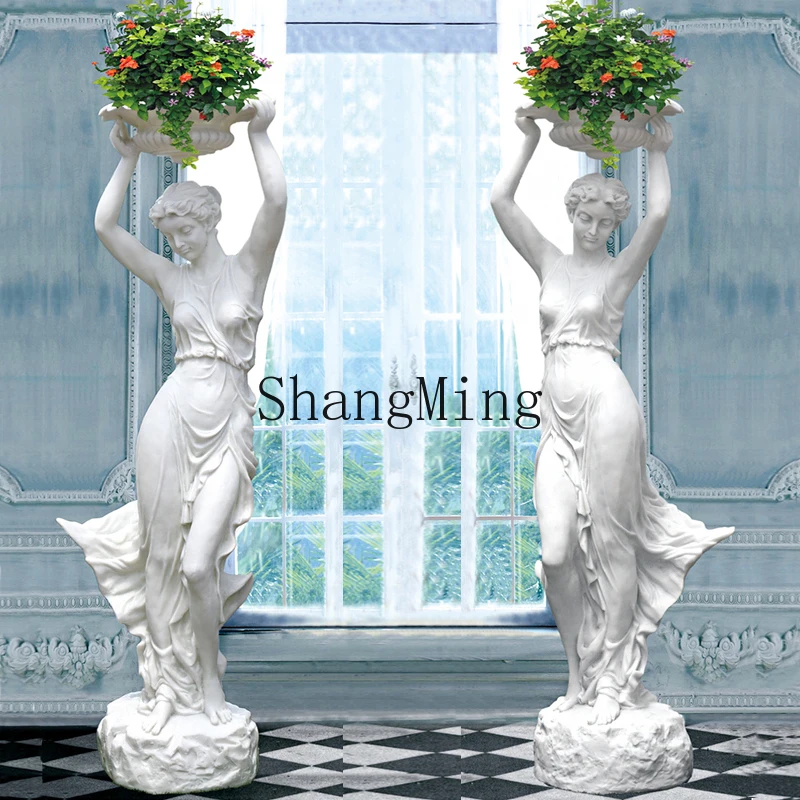 

ZYY clubhouse foyer bouquet beautiful woman creative welcome decoration floor-to-ceiling landscaping ornament