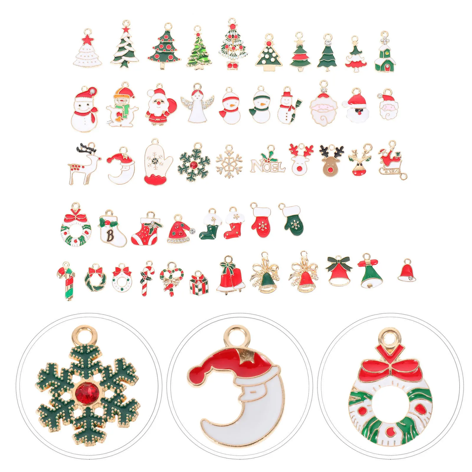

50 Pcs Jewelry Making Pendants DIY Earring Ornaments Simple but Stylish Alloy Christmas Themed Festivals Decoration