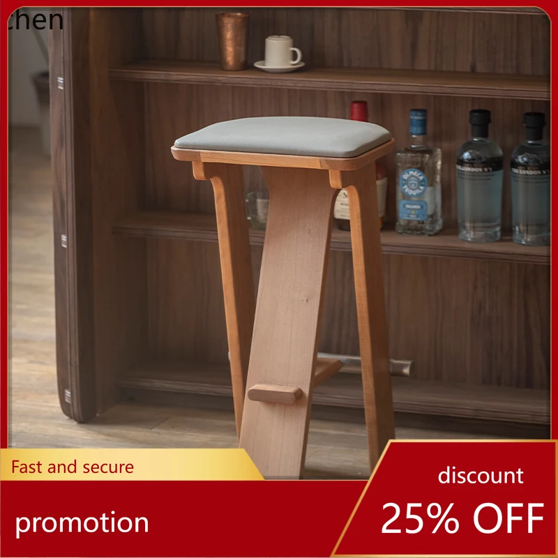 

HT настольный табурет, высокий табурет из цельного дерева, барный стул, простой современный средневековый оригинальный дизайн