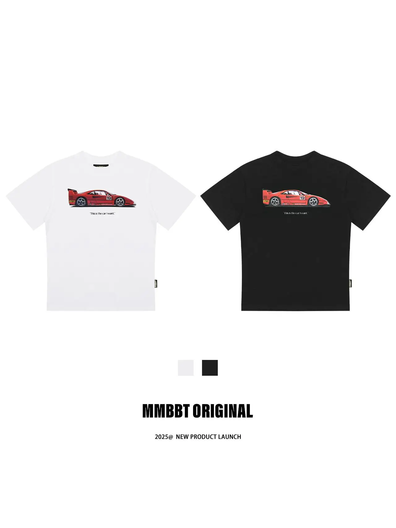 

MMBBT American Retro Super Car Print ort Sve round Ne T-irt Women's Summer New Sle Base irt Inner Wear Top