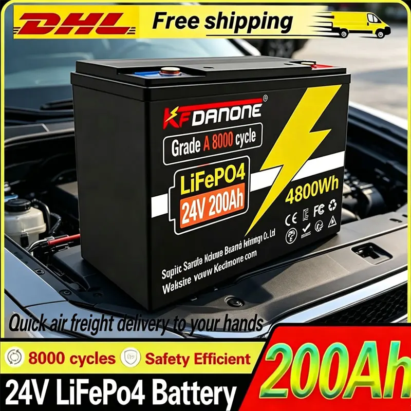 

100% New LiFePo4 12V 200Ah lithium iron phosphate battery Built-in 200Ah BMS,for Solar Marine Overland Off-Grid LiFePo4 Battery