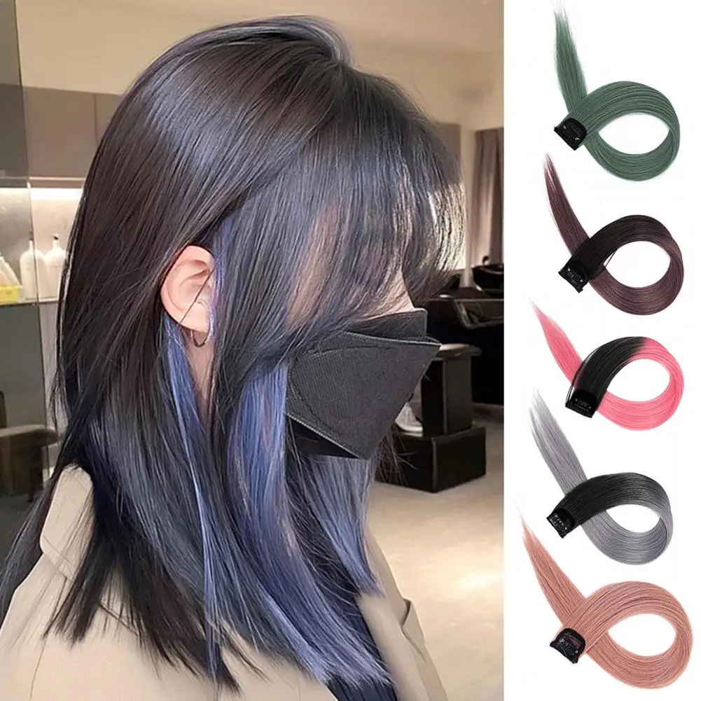 

Women Clip-in Hair Extension Long Straight Synthetic Hairpiece High Temperature Wire Wig Extension Hair Accessories