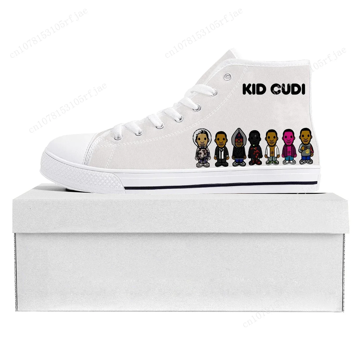 

Kid Rapper Cudi Fashion High Top High Quality Sneakers Mens Womens Teenager Canvas Sneaker Casual Couple Shoes Custom Shoe White