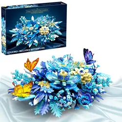 965pcs Baubles Flowers Building Sets Creative Building Blocks Bouquets Botanical Collection Gifts for Adults Table or Wall Decor
