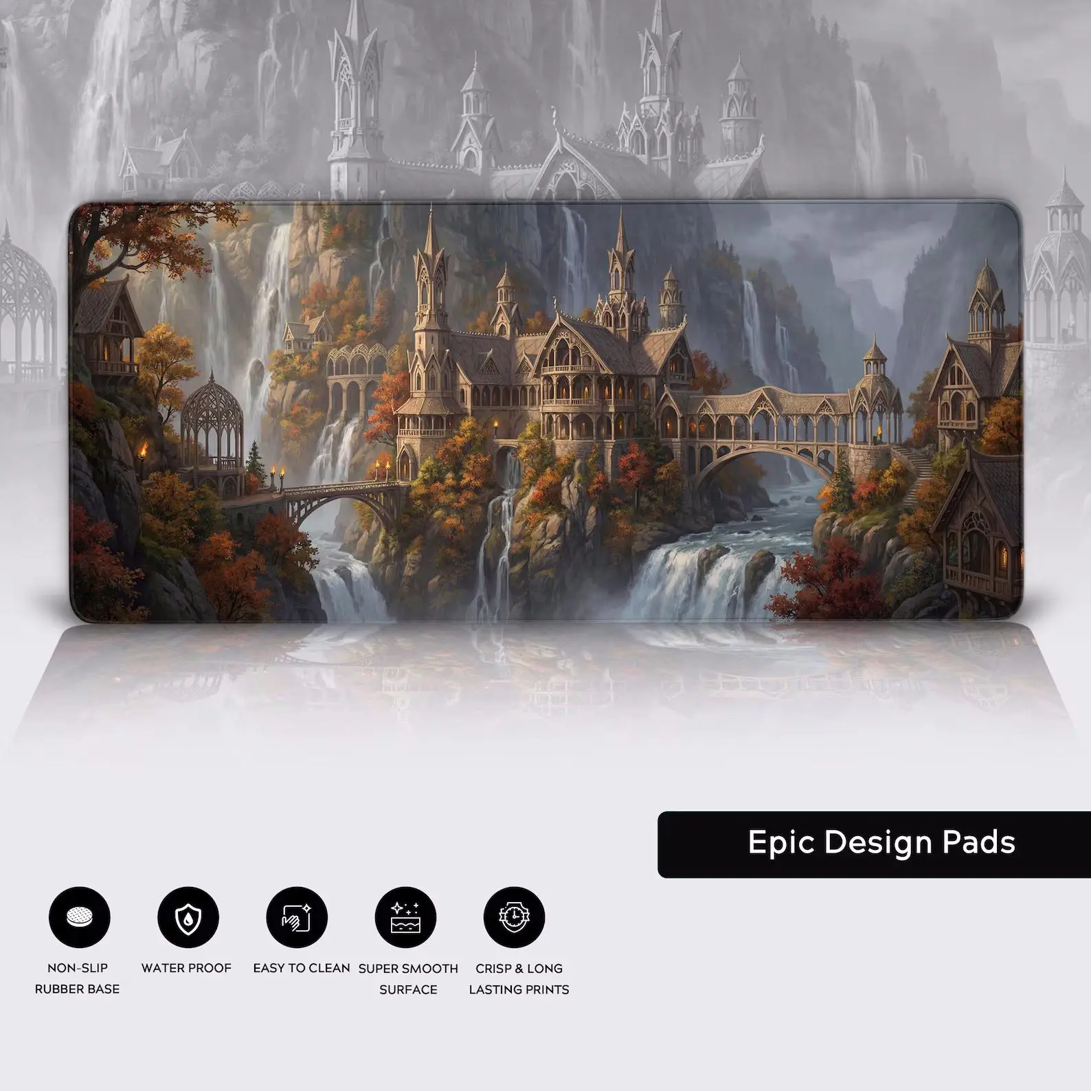 House Gaming Mouse Pad Playmat Computer Laptop Desk Mat,XxL Mousepad,Fantasy Core Aesthetic,Non-Slip Desk Pad,Gift for Gamers