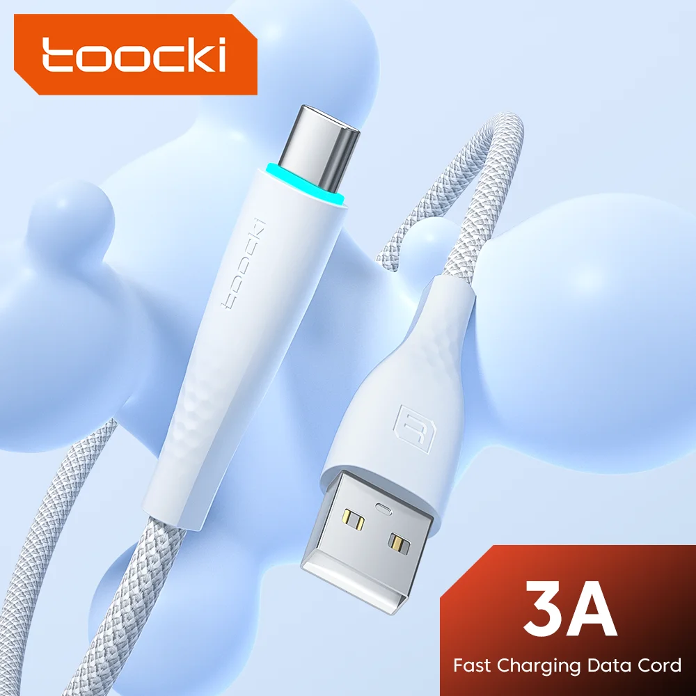 Toocki USB Type C Cable 3A Fast Charging Wire For Xiaomi mi 12 11 Redmi Note 11 12 Poco F4 F3 Samusng QC 3.0 Type C Data Cord