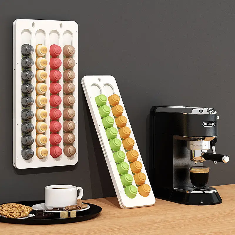 Creative Hole Free Wall Hanging Capsule Coffee Storage Rack Coffee Shop Nespresso Storage Display Rack Box