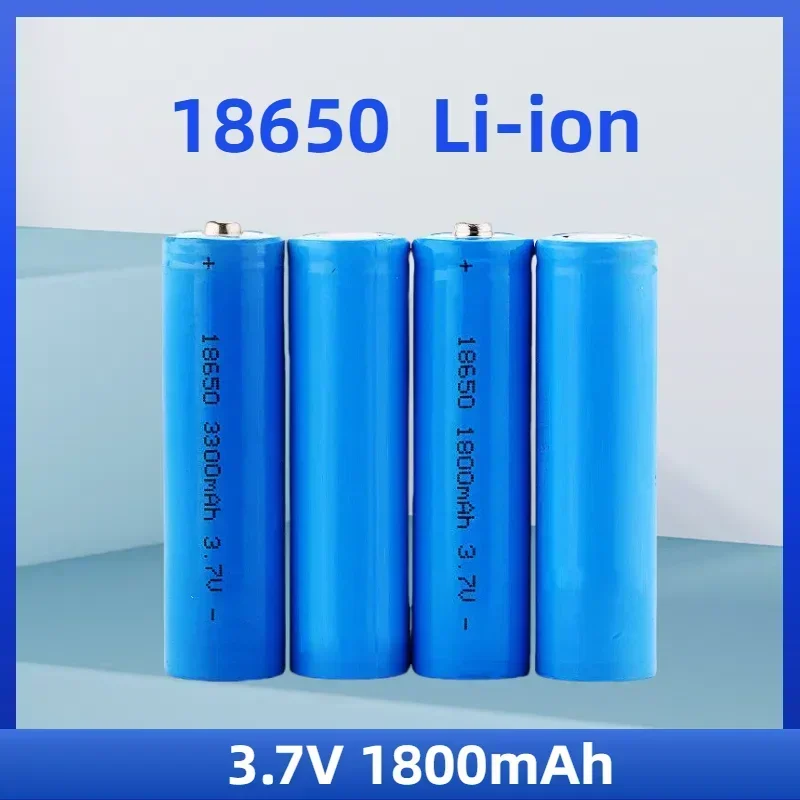 18650 Rechargeable Battery 3.7V 1800mAh Pointed Flat Head Lithium Rechargeable Batteries 18650 for Headlamp LED Flashlight