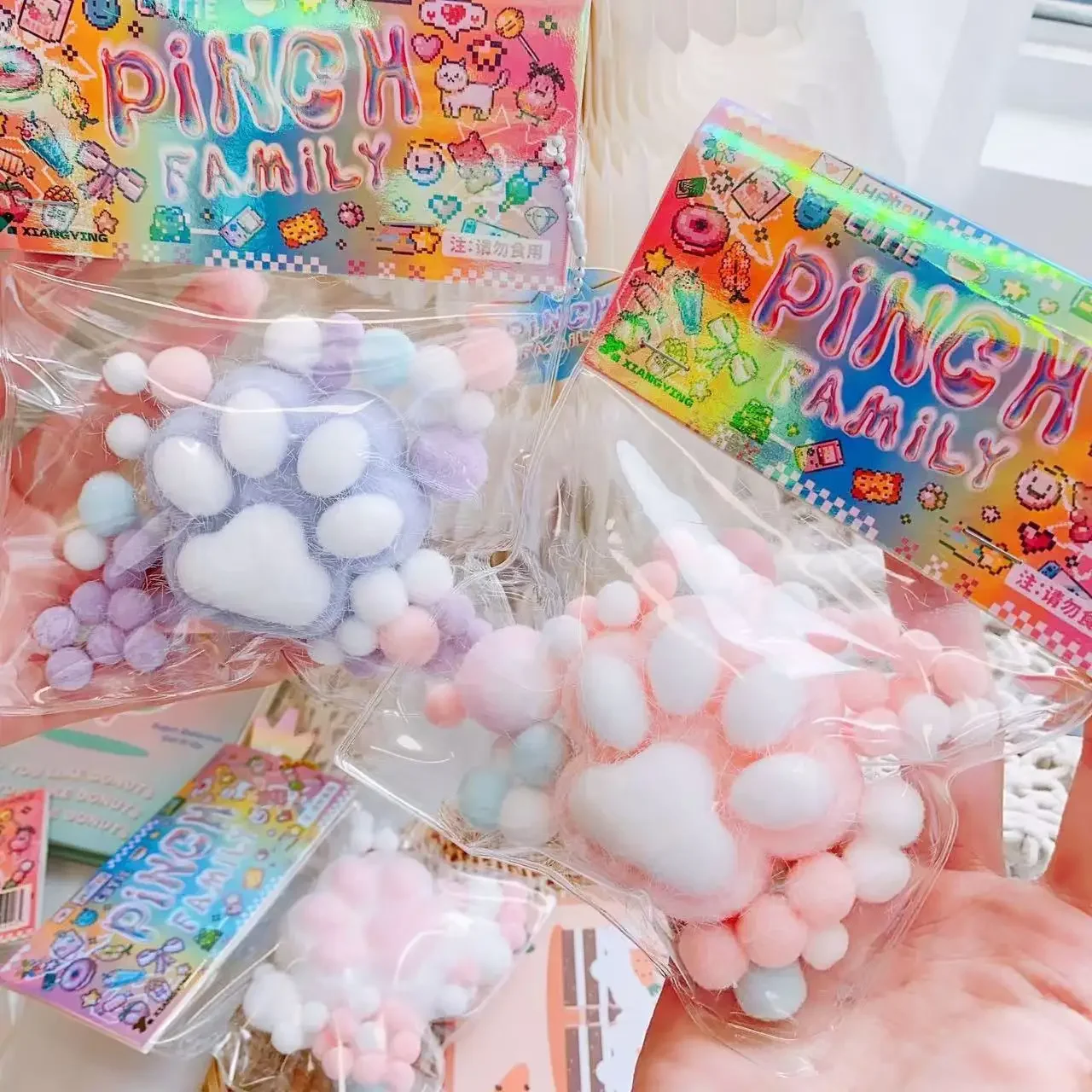 Toy PVC Bag Pinching Music Super Soft Plush Cat Claw Blind Bag Pinching Music Decompression Toy Decompression Tool Decompression