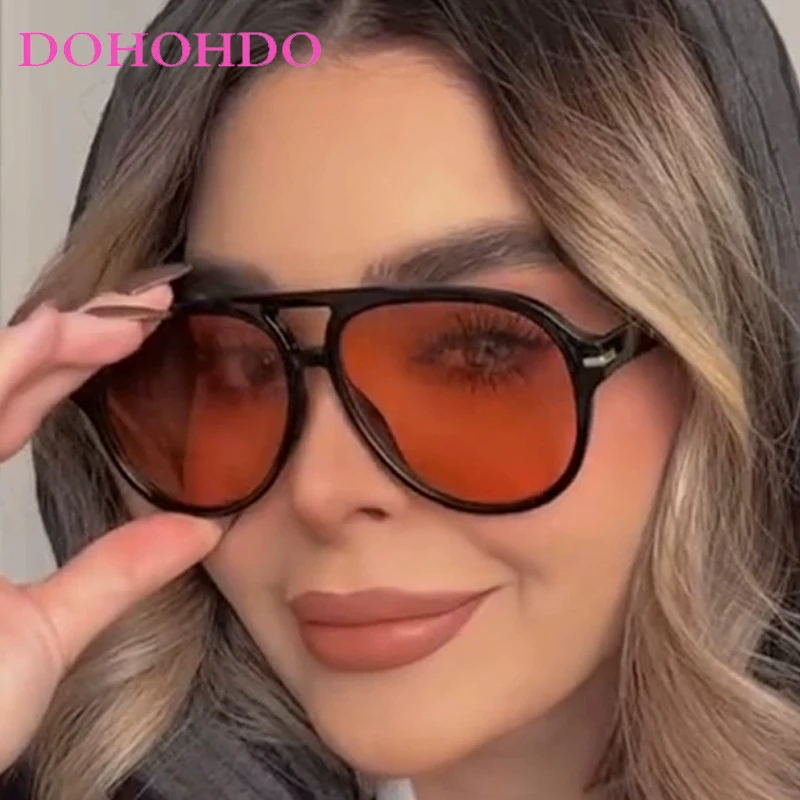 

Trend Luxury Classic Personality Double Bridge Rivets Pilot Sunglasses Men Women Brand Design Travel Driving Sunglasses UV400