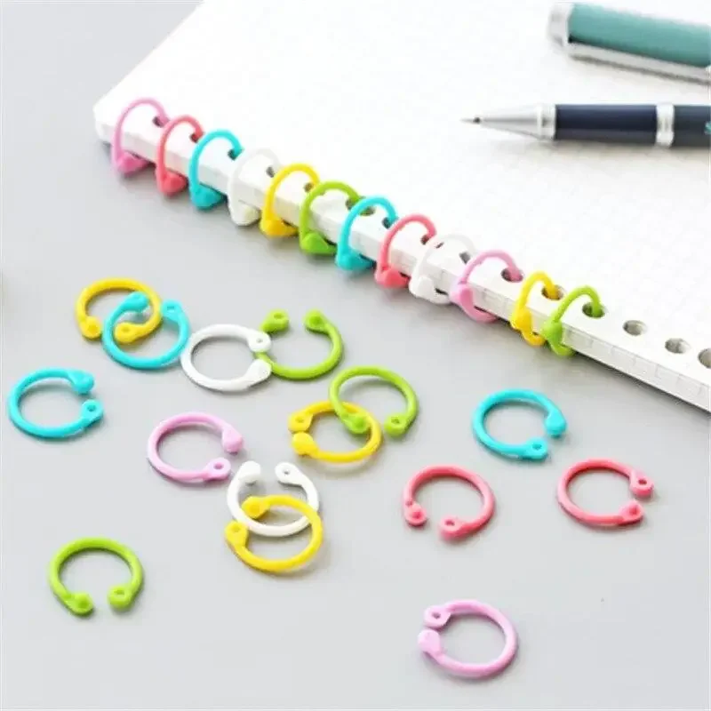 

1 Box Creative Plastic Multi-Function Circle Ring Office Binding Supplies Albums Loose-Leaf Colorful Book Binder Hoops