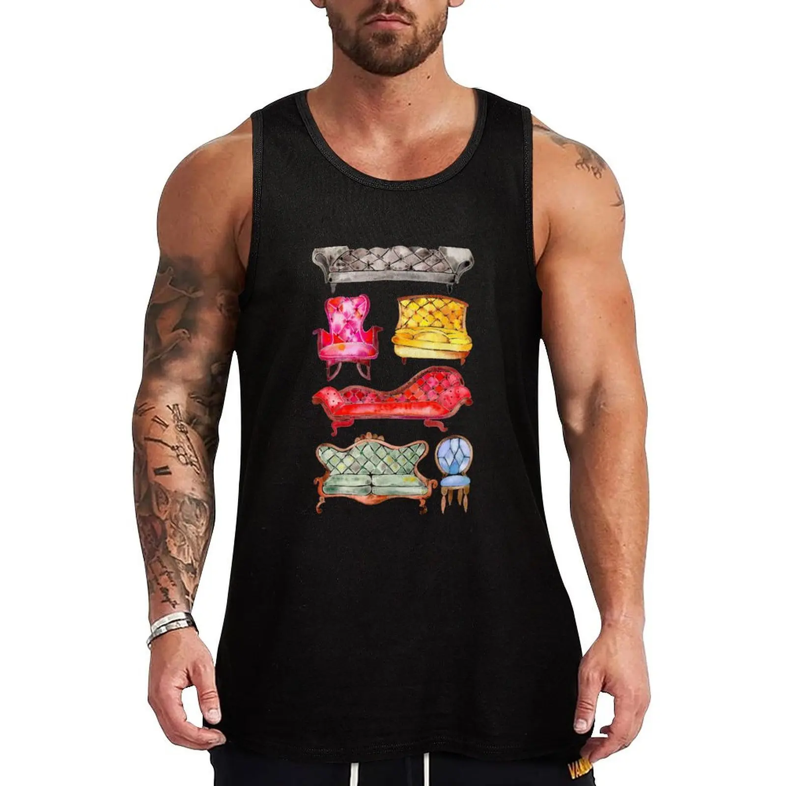 

Victorian Lounge – Rainbow Palette Tank Top Lightweight Tank Top Breathable Quick Dry Sleeveless