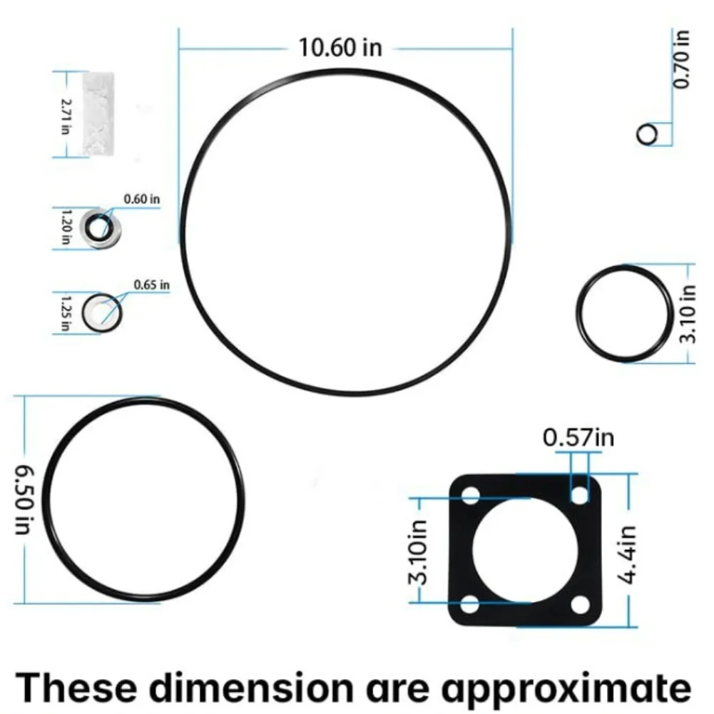 O Ring Repair Kit for StaRite For P2RA For P2R Pool Pumps Fits MaxeGlas Units Built 1998 to Present Rubber Construction