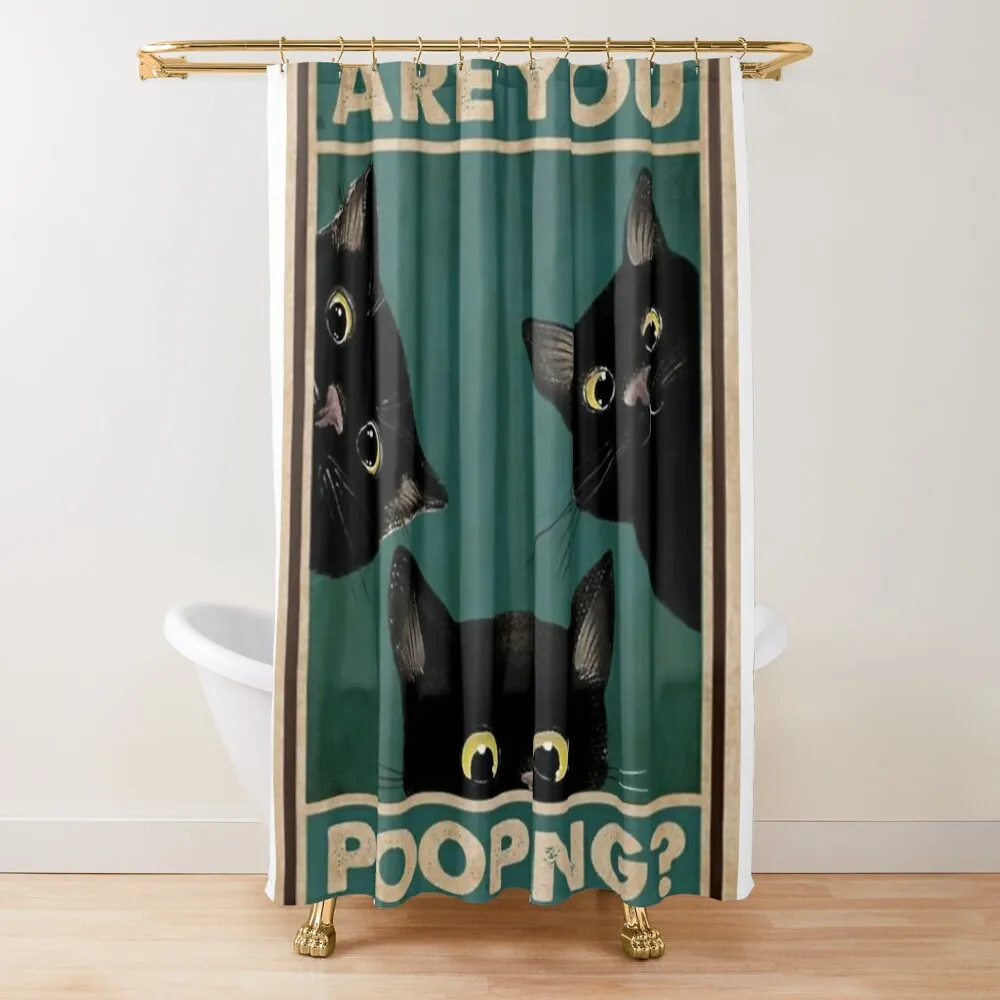 

Three Baby Black Cats - Are You Pooping Poster Shower Curtain Bathroom And Shower Products Bathroom Accessory Curtain