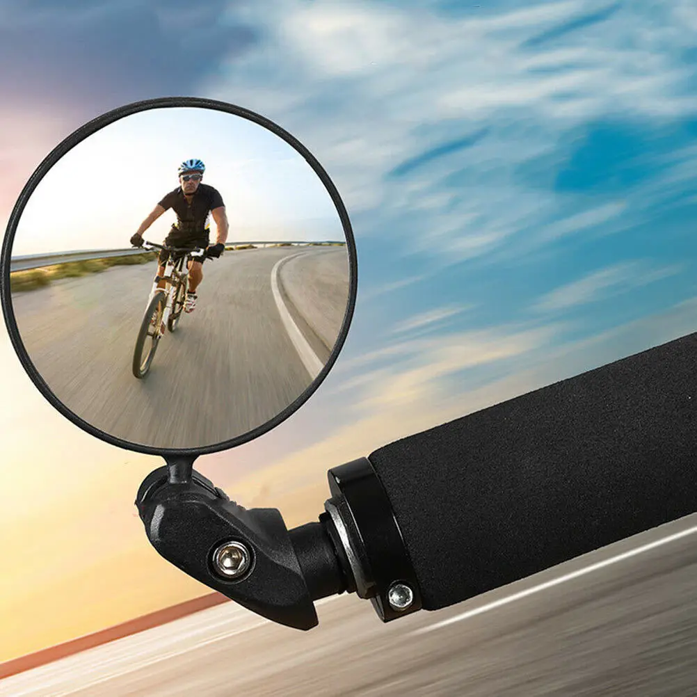 

Bike Rearview Foldable Convex Mirror Clear Reflective Universal Easy Install Handlebar Mirror for Road Bikes
