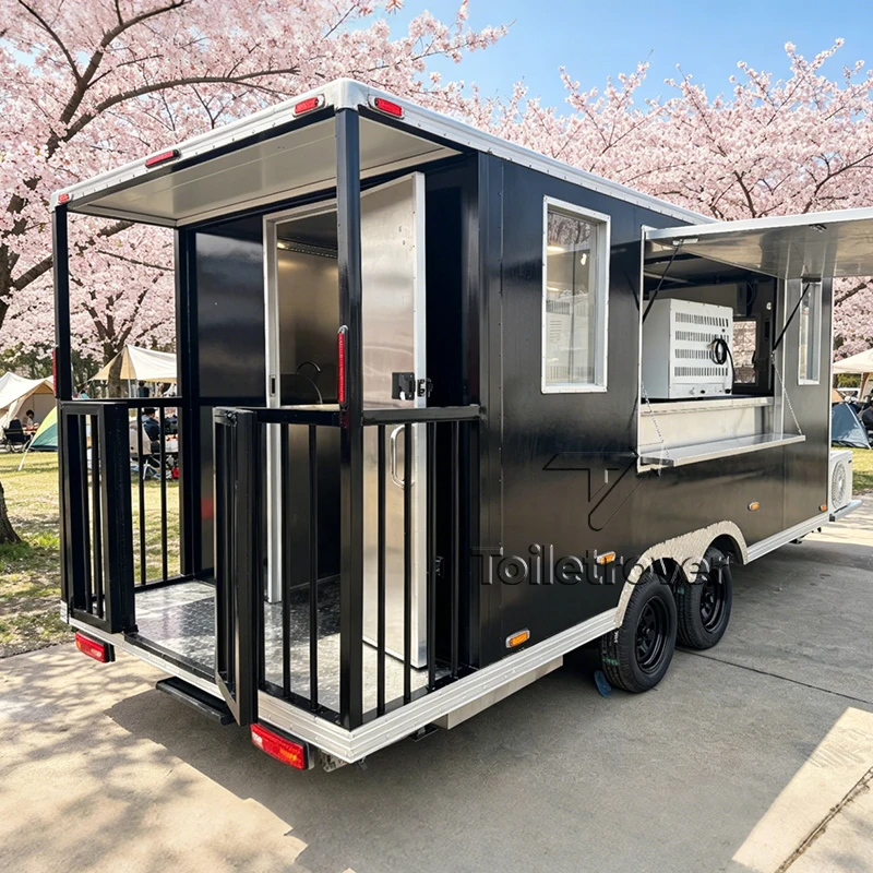 

High Quality Customizable Food Trailer Outdoor Mobile Food Truck Trailer Profitable Food Trucks with Concession Window