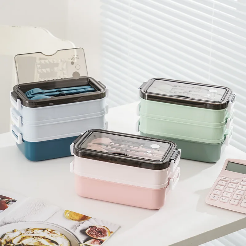 

304 Stainless Steel Insulated Lunch Box with Tableware, Double-Layer, Three-Layer, Multi-Layer, Student Compartment