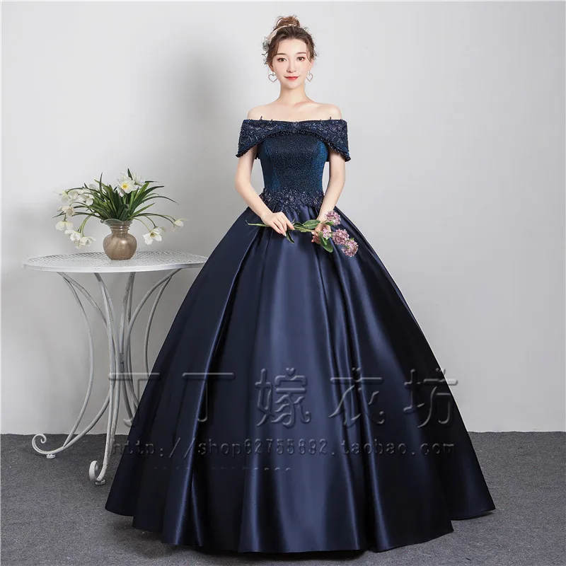 

Solo performance uniform women's shoulder length vocal beauty vocal art test dress host annual meeting evening dress