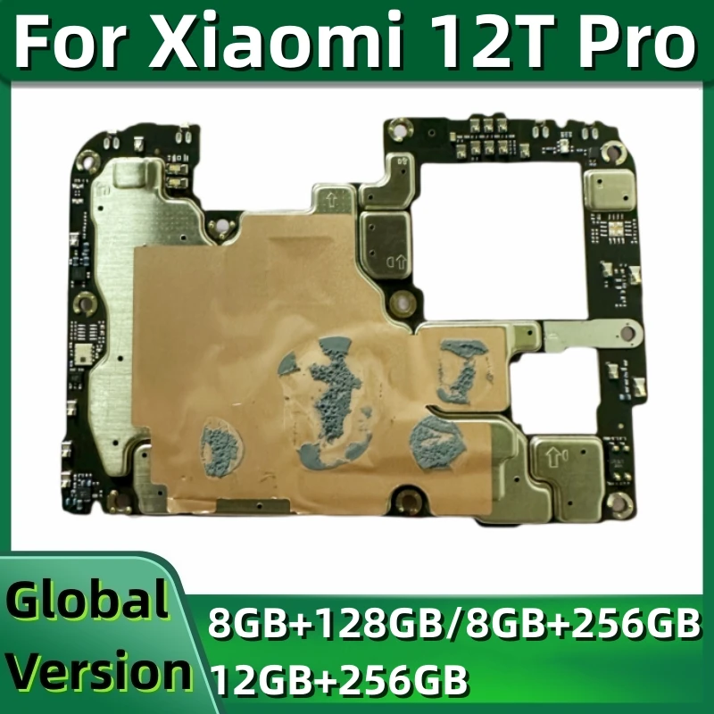 Unlocked Motherboard for Xiaomi 12T Pro 5G, 22081212G, Mainboard, MB 128GB, 256GB, Logic Board with Global MIUI 14 System