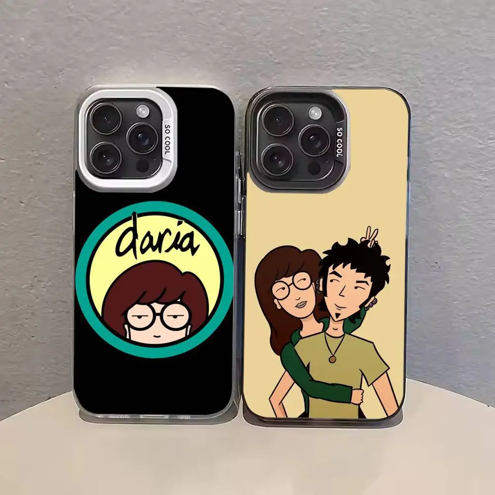

Cartoon D-Daria Phone Case Color Silver Shell For IPhone 17 16 15 14 13 12 11 Pro Max Plus