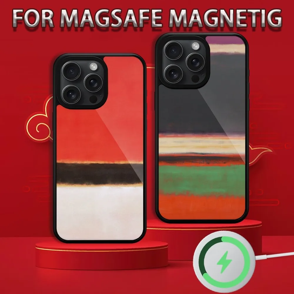 Mark Rothko Abstract  Phone Case For iPhone 15 14 13 12 11 Pro Max Plus Magsafe Magnetic Wireless Charging Cover