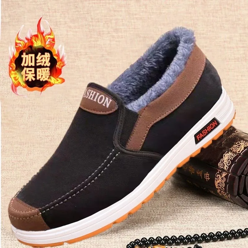 Casual Sneakers 2025 Autumn New Arrival Men's Winter Warm Cotton Shoes Fashion Plush Comfortable Slip on Men Sports Casual Shoes image 4