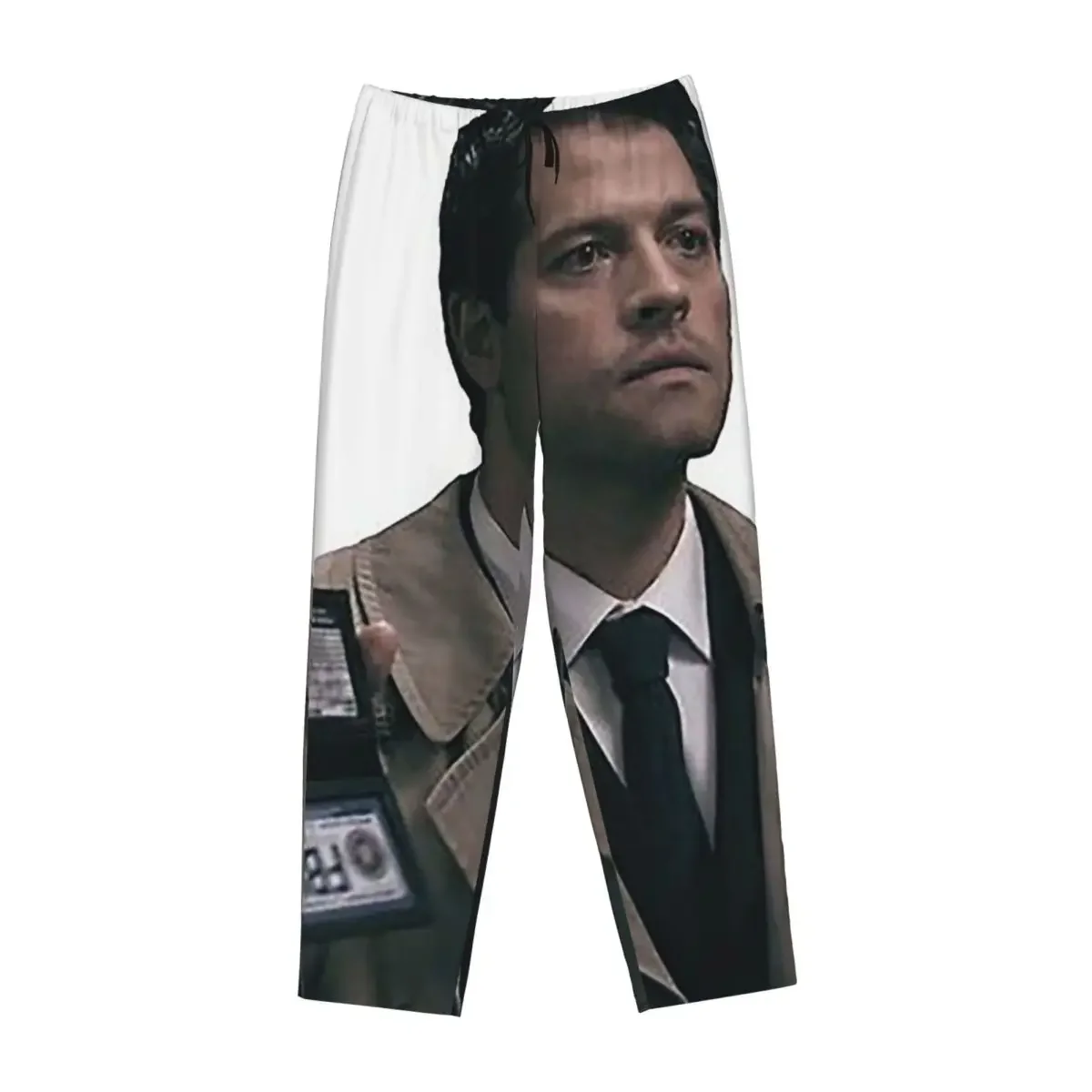

Custom Castiel FBI Badge Women Pajama Pants Lounge Sleep Sleepwear Bottoms with Pockets