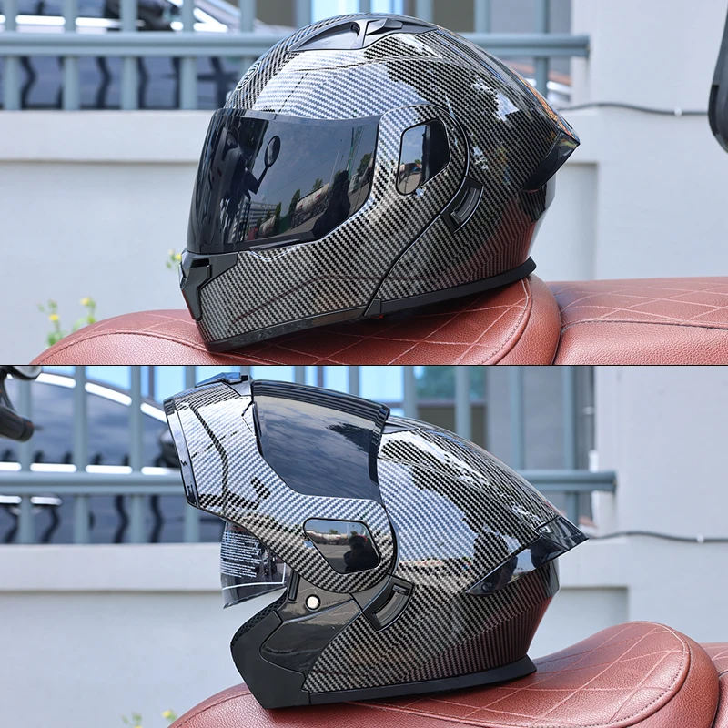 ORZ-103-DOT ABS Modular Motorcycle Helmet Flip Up Double Visor Full Face Motorbike Casco with Inner Sun Shield for Men Women image 3