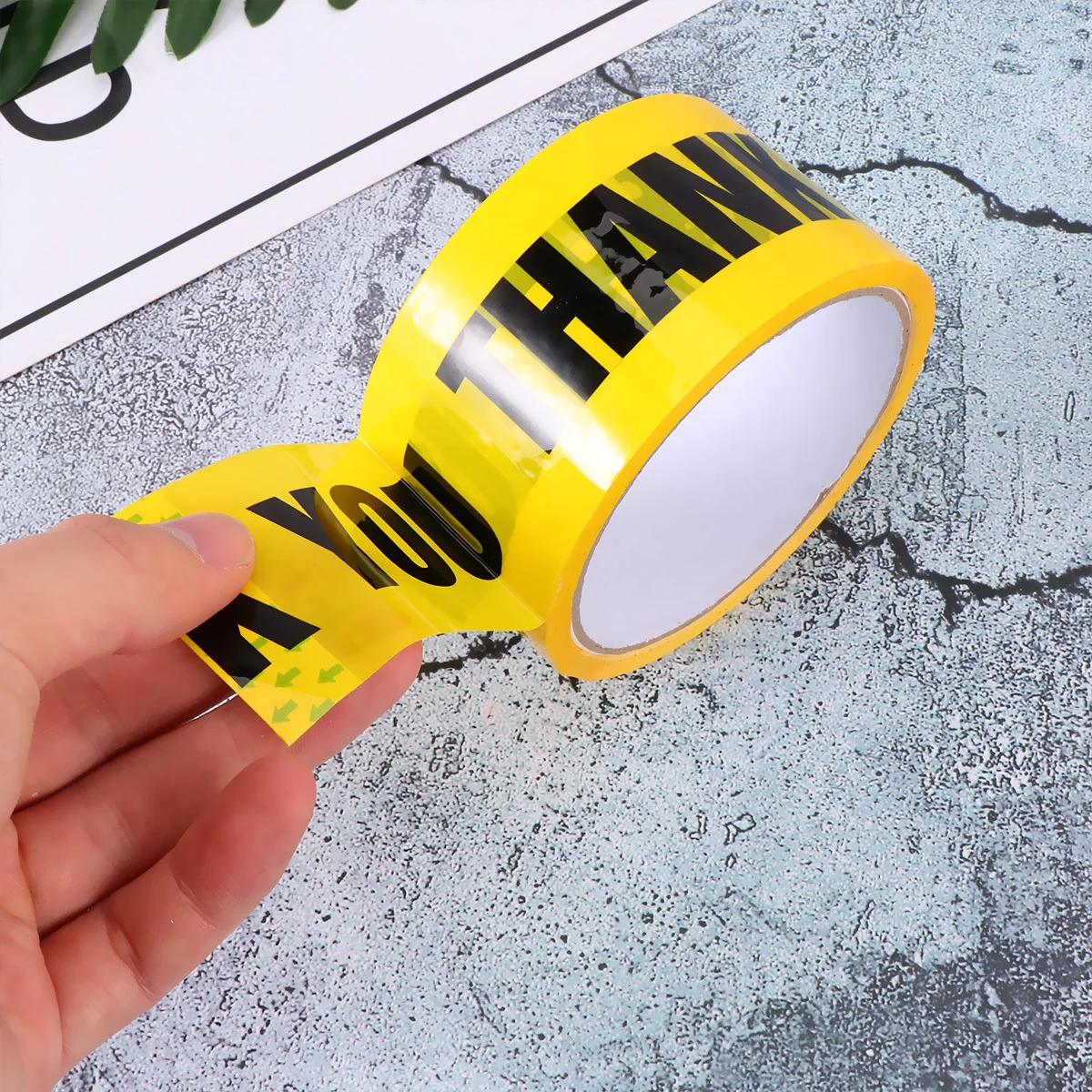 1 لفة شريط تحذيري مقاوم للماء عالي التحمل للسلامة باللون الأصفر لمواقع البناء وحواجز الطرق لاصقة مقاومة للانزلاق والجر #1
