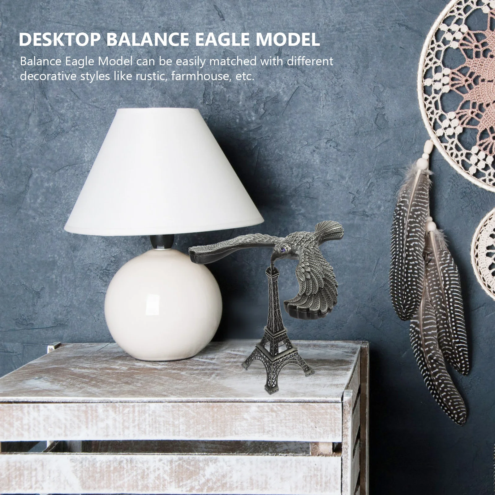 Balancing Eagle Tower Modern Home Decor Bird Statue Balance Adornment Ornament Model Decoration Eiffel