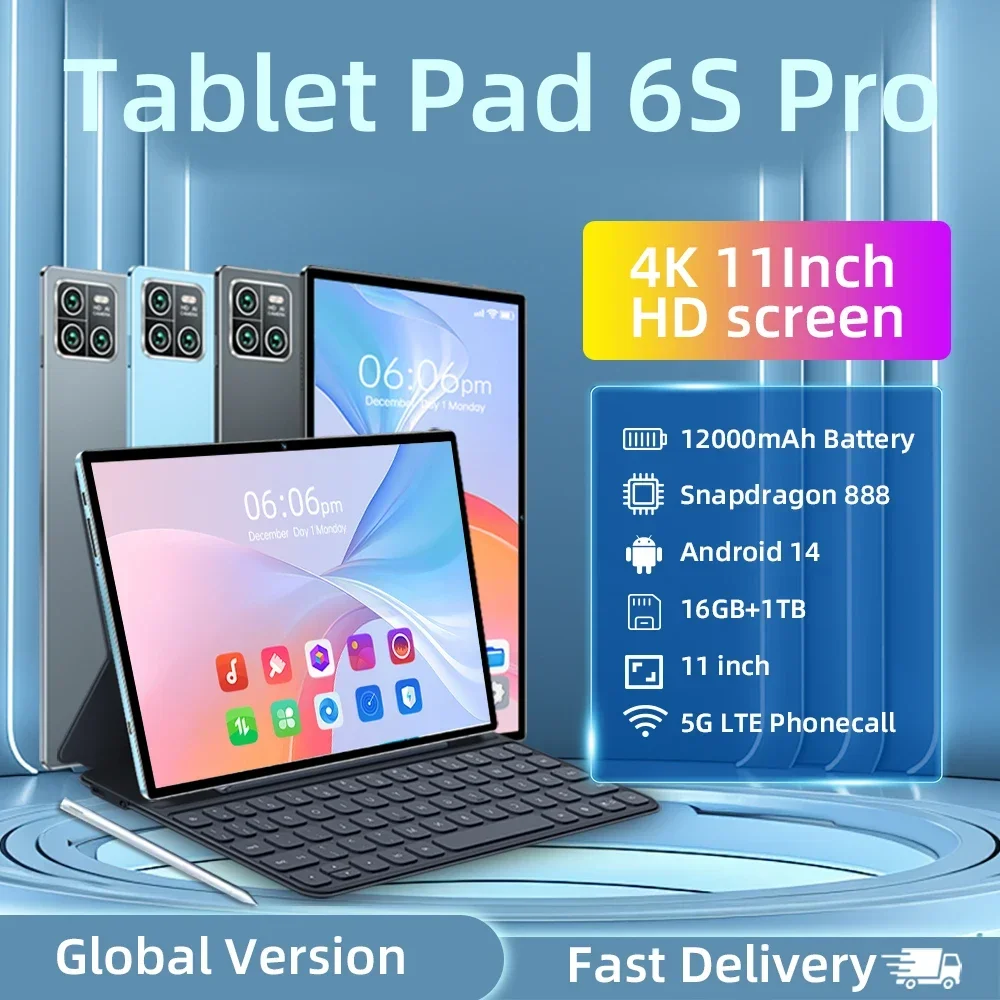 

2024 оригинальные планшеты Xioami Pad 6S Pro Global Version ПК Android 14 16 ГБ + 1 ТБ Snapdragon 888 11 4G/5G 11 дюймов WIFI HD 4K Mi Tab