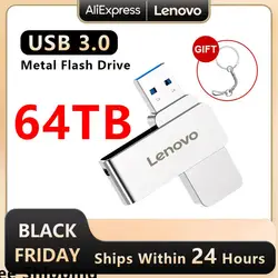 Lenovo USB Flash Drive 64TB USB 3.0 Interface Real Capacity 16TB Pen Drive High Speed Flash Disk 520mb/s USB Memory For Laptop