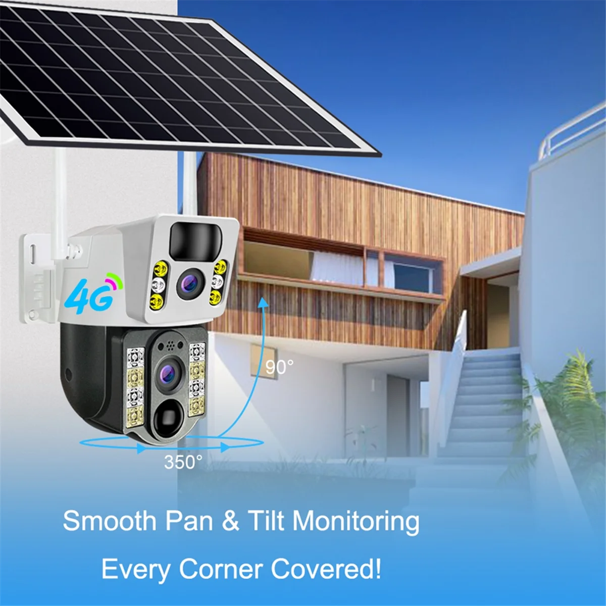 

8MP 4K HD Solar 4G Sim Dual Lens Low Powered V380pro Smart Security IP Cameras Outdoor PIR Human Detection