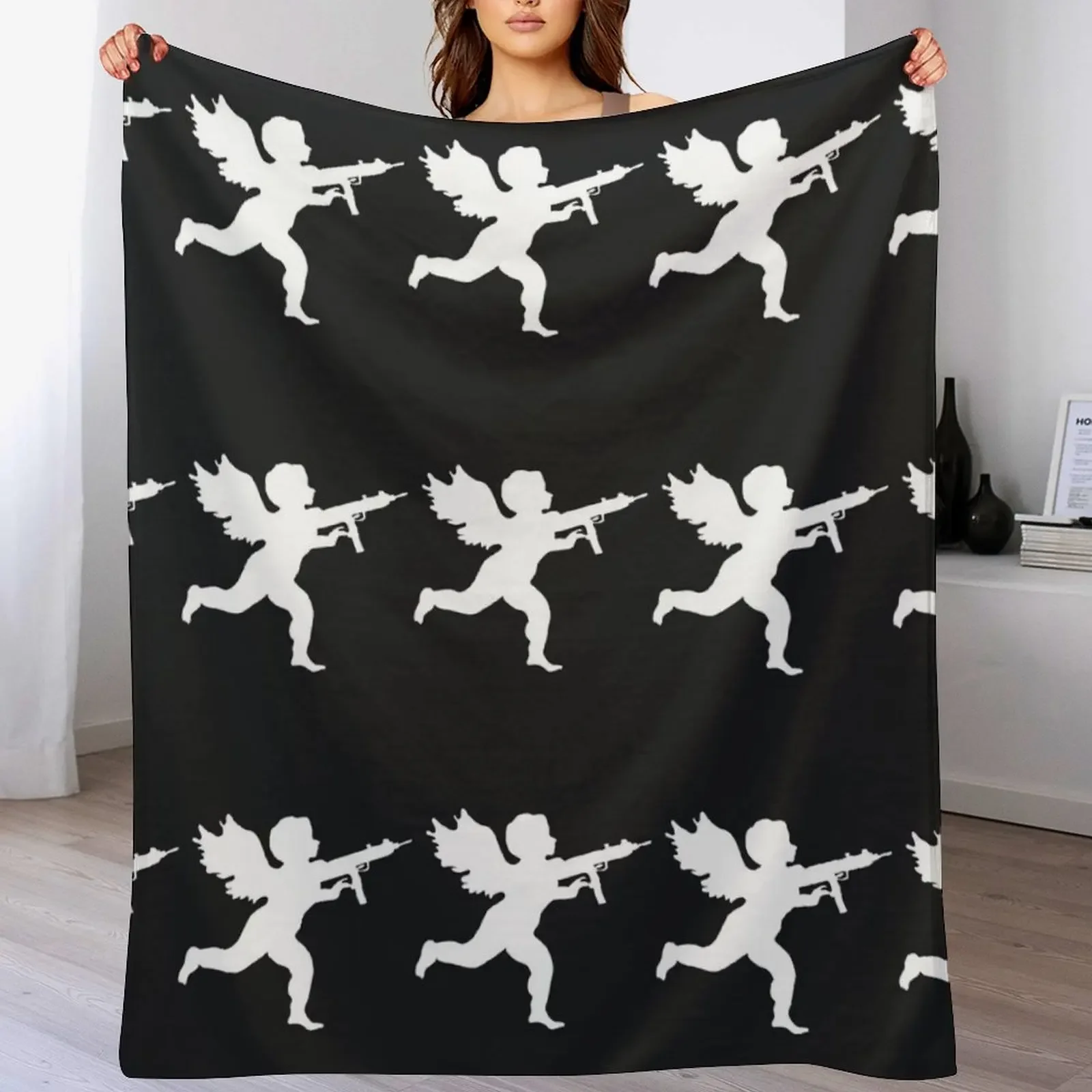 Vanilla Ice Cupid Logo Throw Blanket Cozy Home Blanket Gift for Christmas Holiday