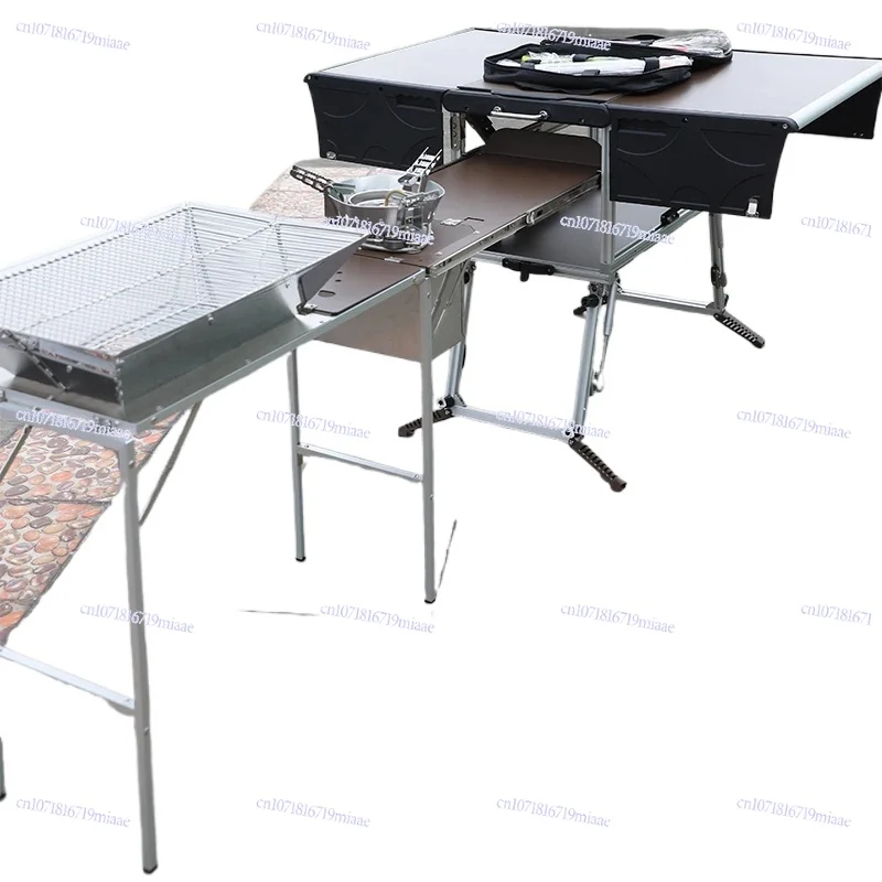 

Outdoor Portable Mobile Kitchen 650 550 Car Self-driving Aluminum Alloy RV Mobile Stove Kitchen Cabinet