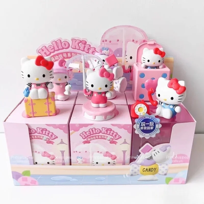 

2025 New Genuine Hello Kitty Brushing Signal Series Trendy Blind Boxes Clockwork Surgery Trendy Toy Model Ornaments Girls Gift