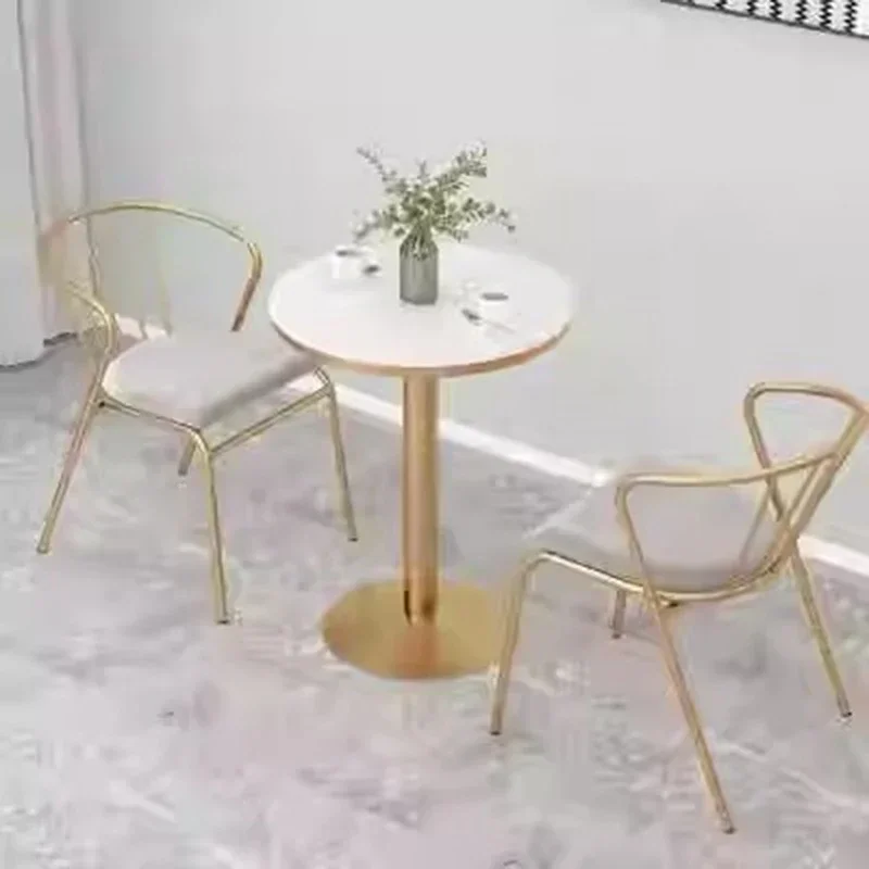 Table Basse Ronde en Métal Blanc, Mobilier de Jardin Moderne, Minimaliste, de Style Nordique, pour Salon et Salle à Manger