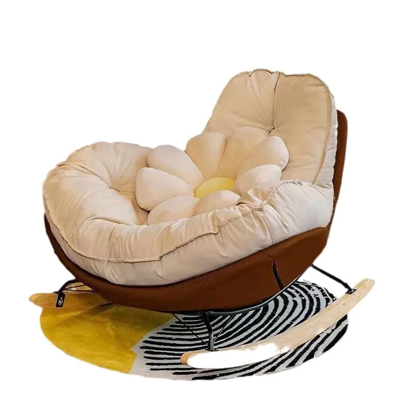 

Nordic style casual reclining sleep luxury chair living room furniture single rocking chair lazy sofa