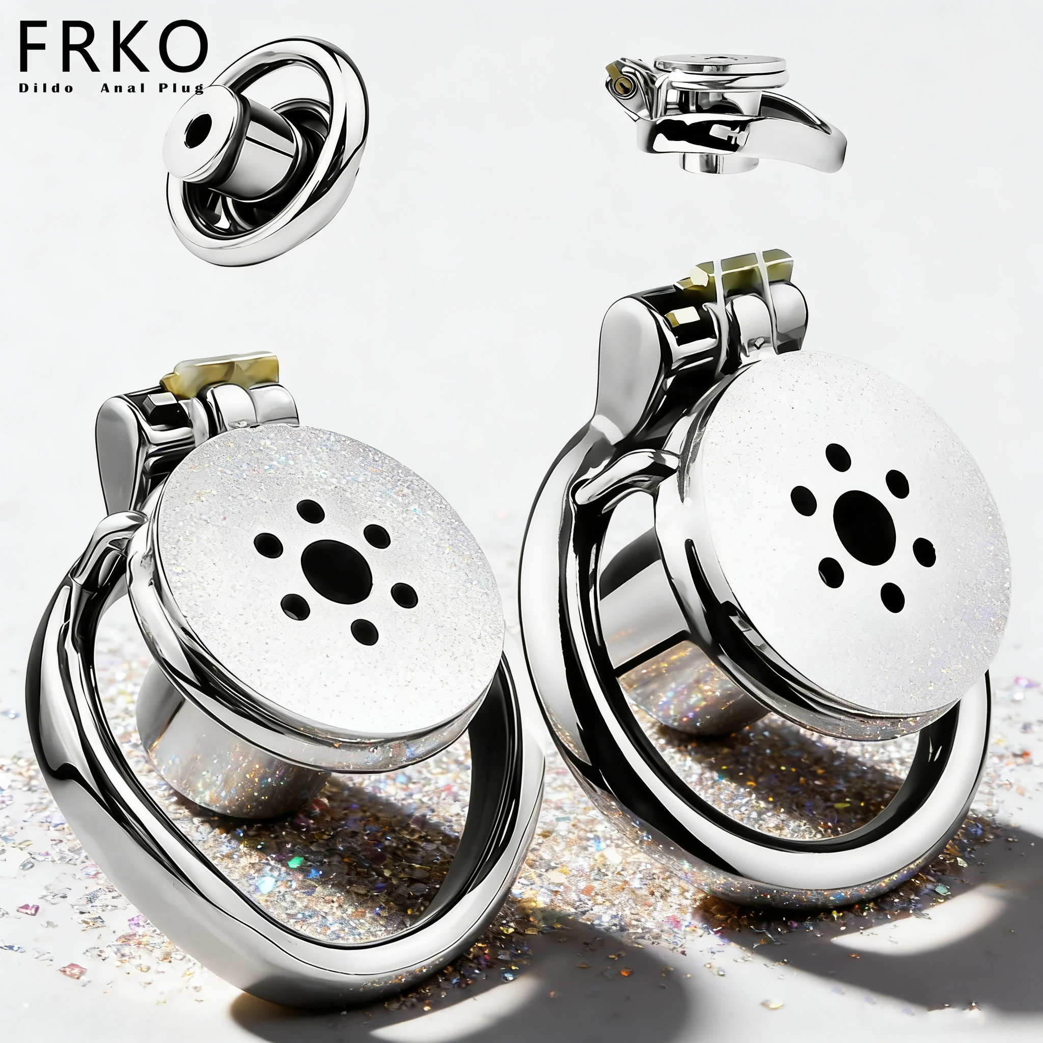 FRKO Negative Male Flat Chastity Cage Device Metal Inverted Penis Lock Cage Cock Ring Cbt Adult Games BDSM 정조대 Men Sex Toys - view 4