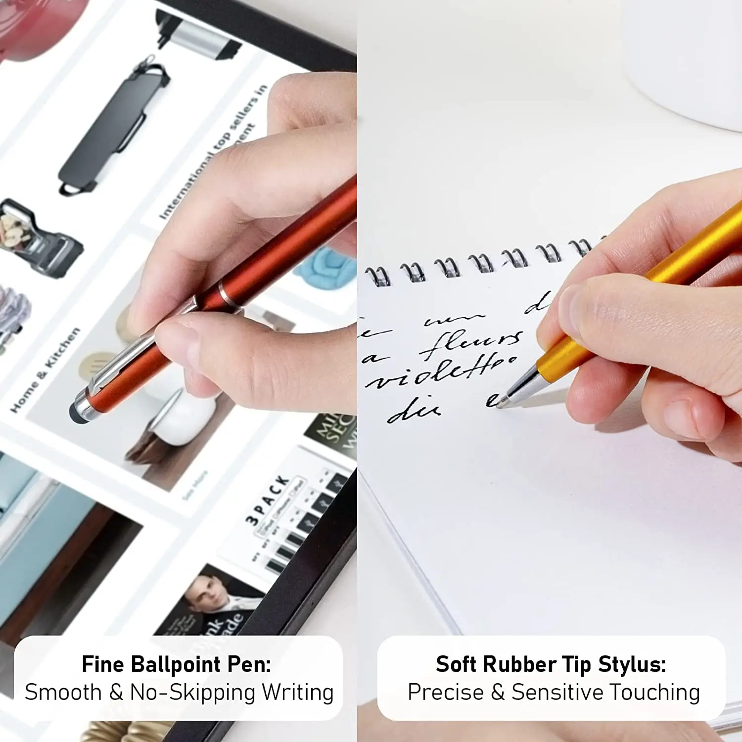 100 pz 2 In 1 Touch capacitivo penna a sfera multicolore schermo capacitivo penna stilo per IPad cellulare Smart Phone Tablet