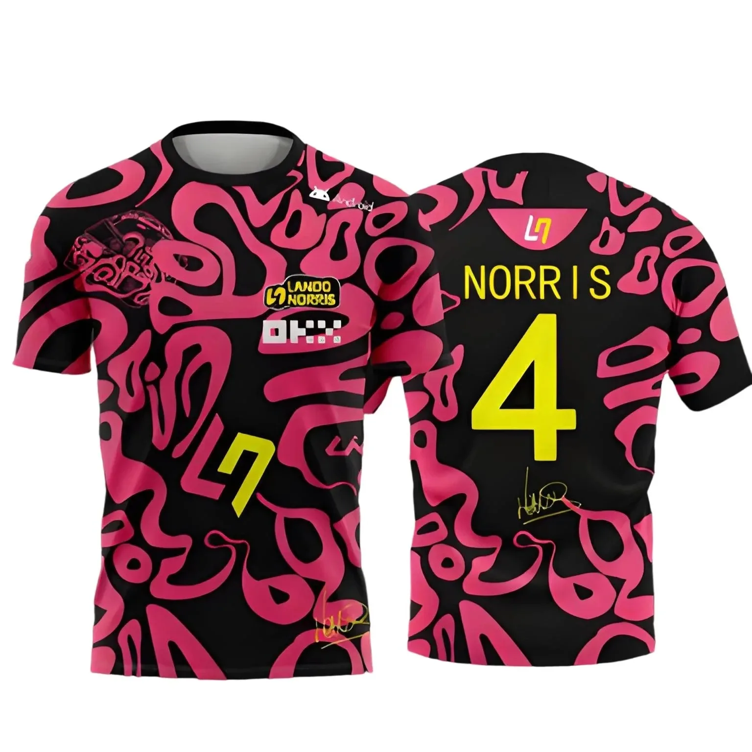 Футболка-mclaren-racing-lando-norris--Спортивная-одежда-с-дышащей-тканью-выпуск-№4-2026-год--Футболка-с-коротким-рукавом-в-стиле-экстремальных-видов-спорта